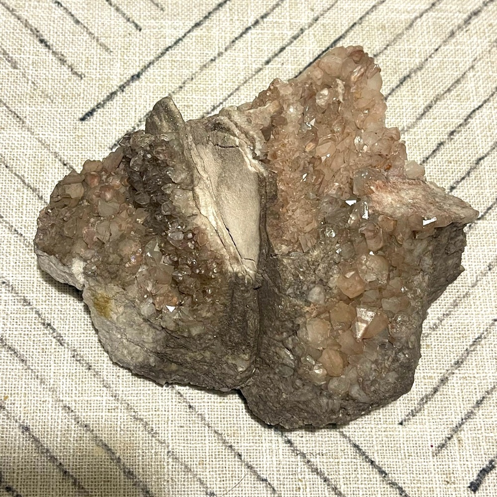 Pink lithium quartz cluster from Brazil